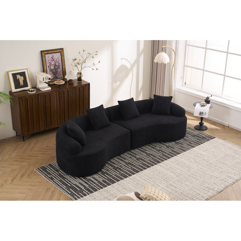 Canapé modulaire incurvé Bony LY-025, Chenille noir