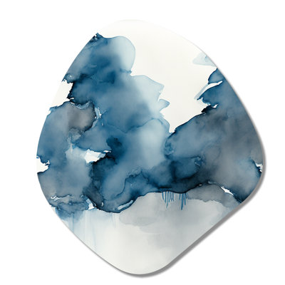 Cledia - Abstract Liquid Ink Nebula Shape Asymmetric Metal Wall Art