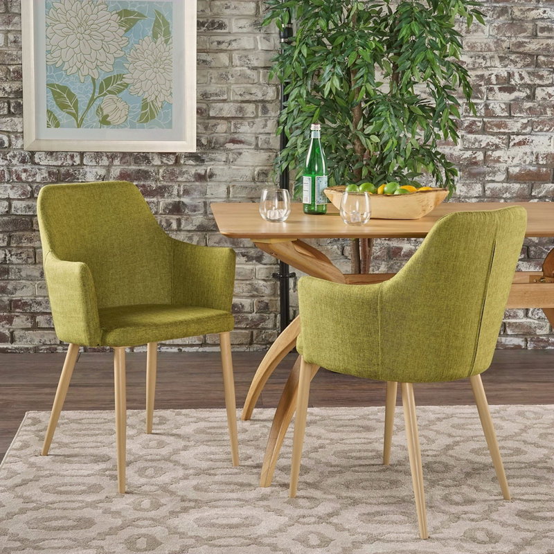 Chaise de salle à manger, Naturel, Vert