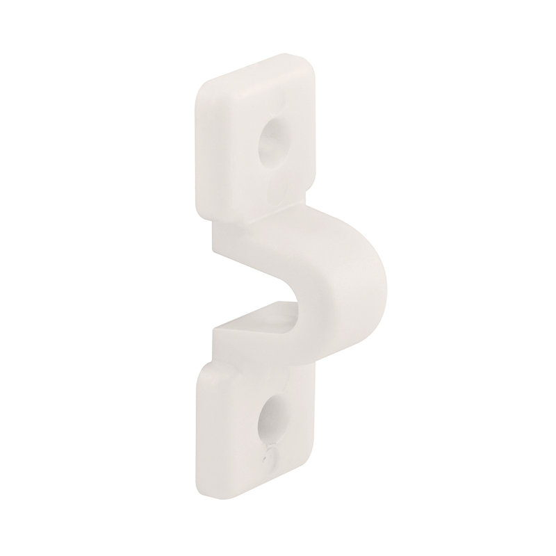 Pince à boucle Prime-Line, s'adapte aux tablettes grillagées, fabrication en plastique, blanc