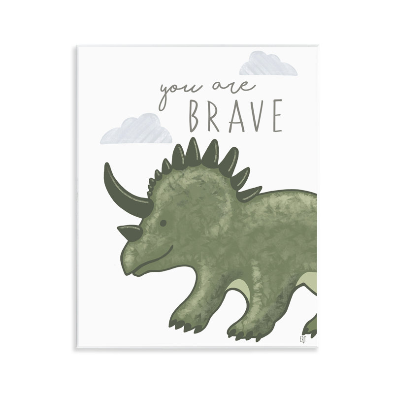 Plaque murale You Are Brave Dinosaur, design par Elizabeth Tyndall