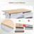 Farmhouse Kitchen Island Set With Drop Leaf, 2 Stools, Storage Cabinet, Drawers, Towel Rack, Rubberwood Top, White+Rustic Brown-1667751044