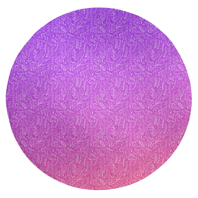 Chenille Floral Indoor Rug, Round 5'