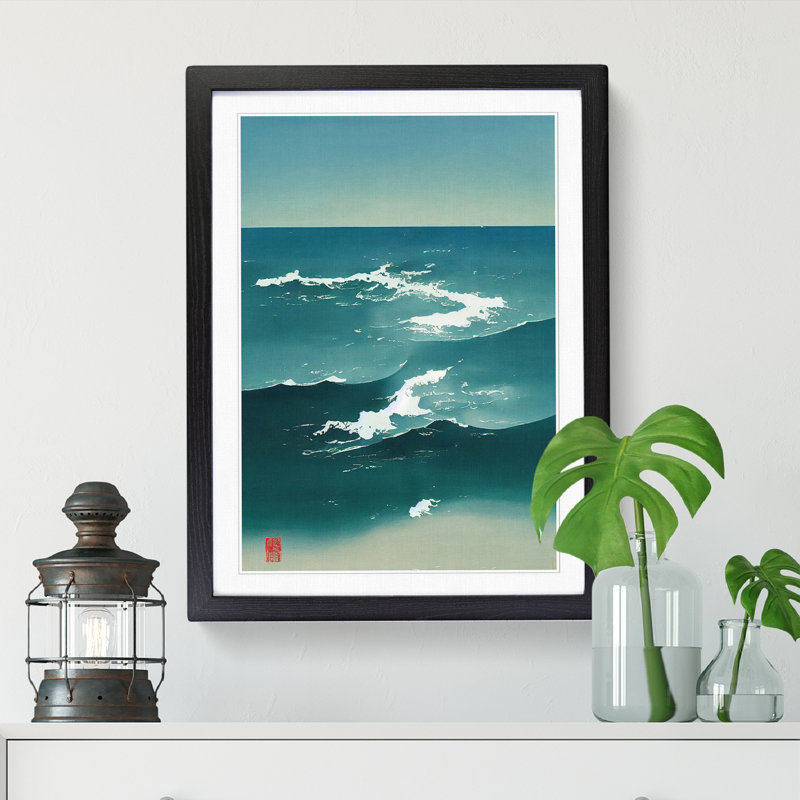 Liem Japanese Ocean - Picture Frame Print, Black, 46cm H x 2cm W x 3cm D