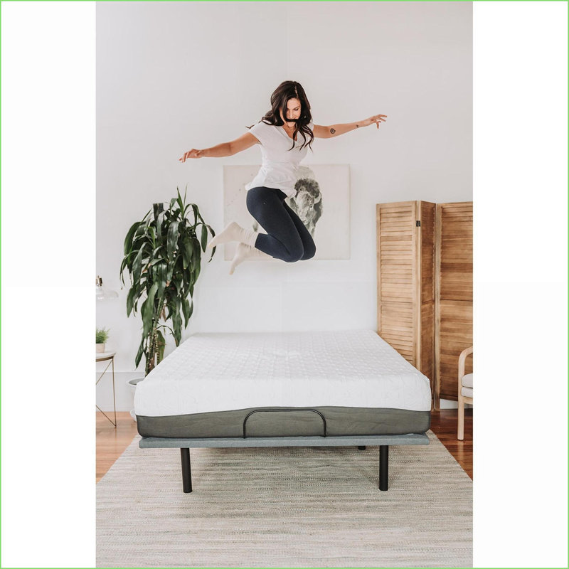 Matelas | Matelas très grand en mousse viscoélastique gélifiée 12 pouces Omne Sleep - Blanc neige / Gris foncé | Multicolore | Polyuréthane