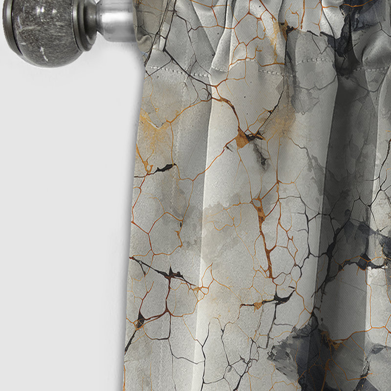Rideau occultant gris industriel chic Marble Escape II - 1 panneaux, L 52 po x L 90 po