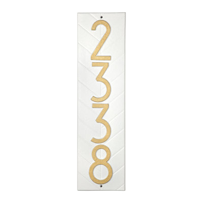 Mid-century Modern Herringbone Vertical Wall Plaque