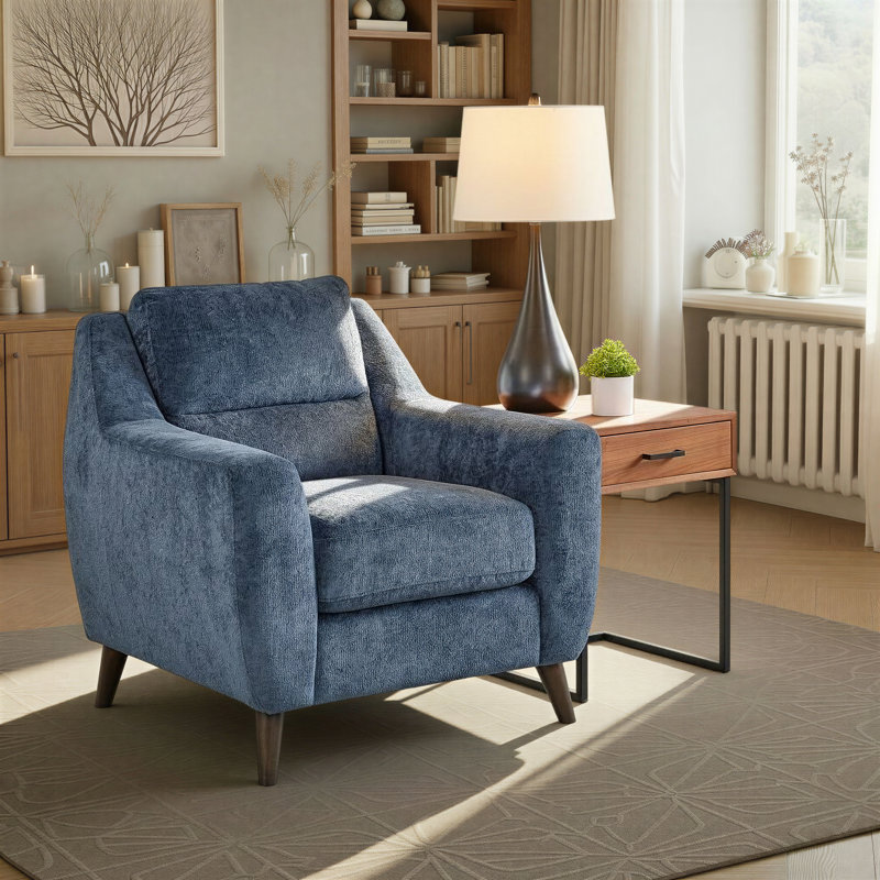 Carly Upholstered Armchair, Blue