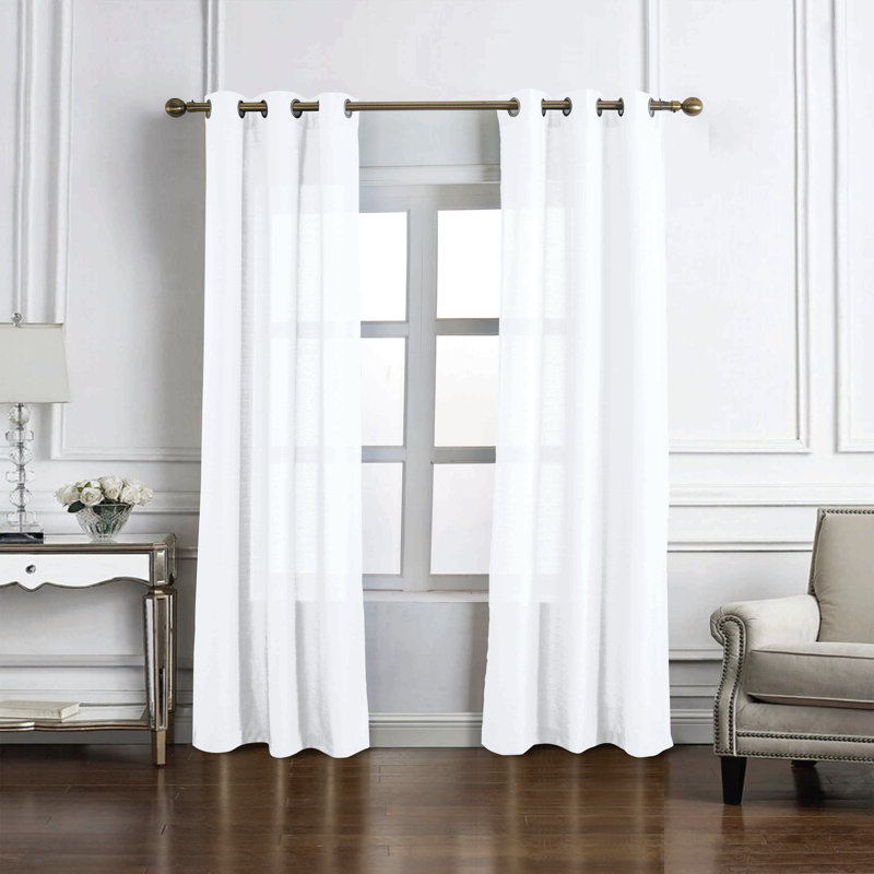 Panneau de rideau de fenêtre Cole, Blanc, L 54 po x L 84 po