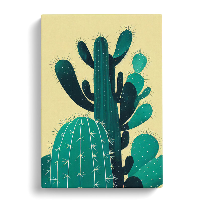 Cactus Cacti Digital - Wrapped Canvas, 76cm H x 50cm W x 3cm D