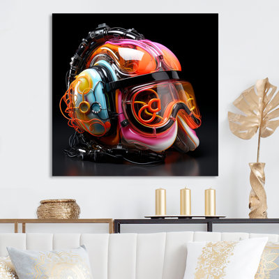 Casque Fashion Neon Glamour - art mural en métal
