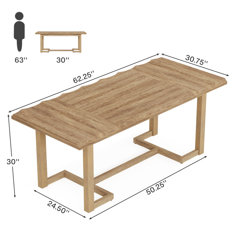 63 Inches Executive Desk Computer Desk, Natural