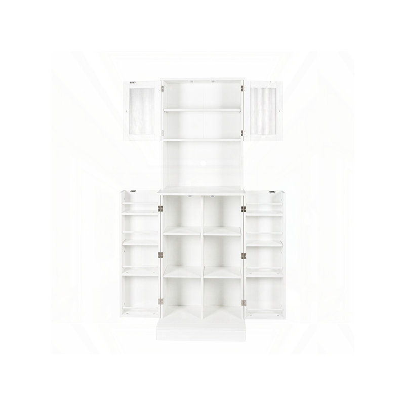 Armoire de rangement de 71 po de hauteur avec support pour micro-ondes