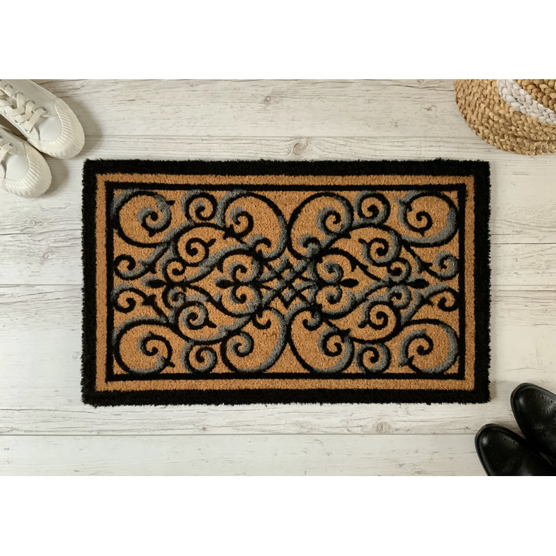 Houser Non-Slip Floral Doormat