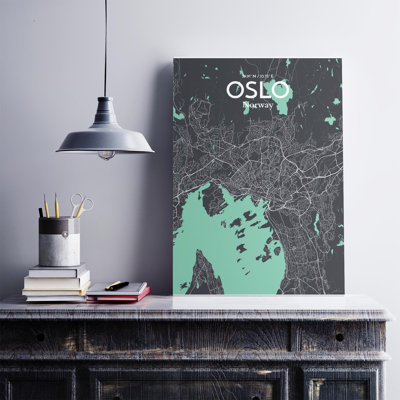 Oslo, carte de la ville, impression