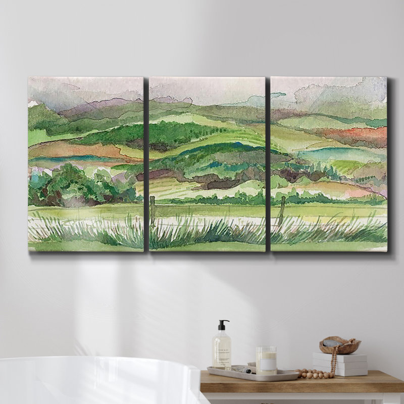 " Monet " 3 - Pieces, 36" H x 72" W x 2" D