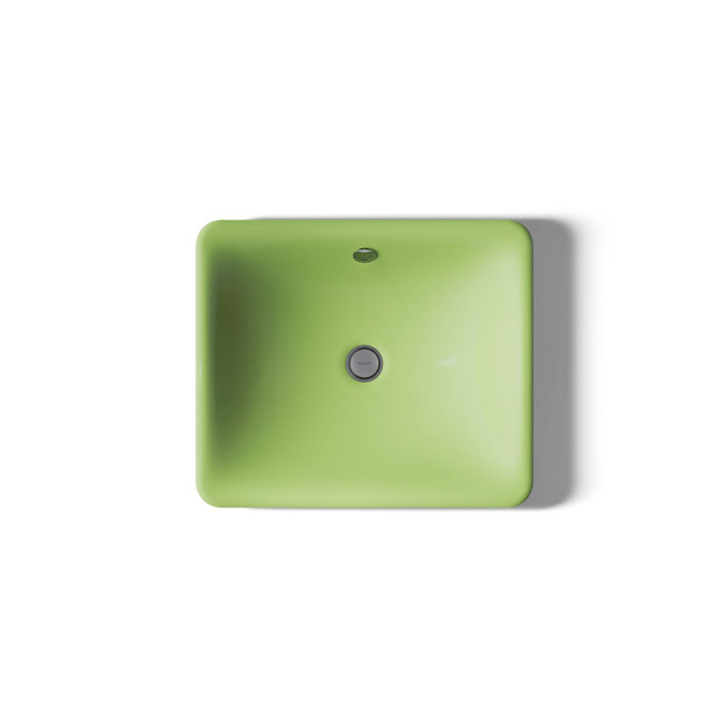 Iron Plains 18-1/2 In. Rectangular Vessel Bathroom Sink, Fresh Green
