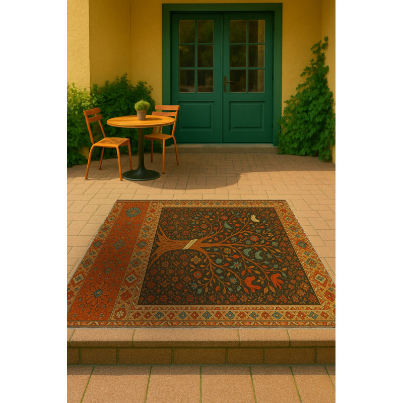 Tapis brun tissé Mosso, 4'11" x 9'10"