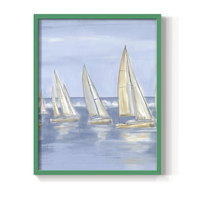 NAUTICAL Series VII, reproduction encadrée - bois massif, H 30 po x l 24 po, Vert