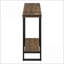 Table basse de style industriel en bois d'aspect bois avec tablette de rangement, pieds en métal noir stables pour le salon