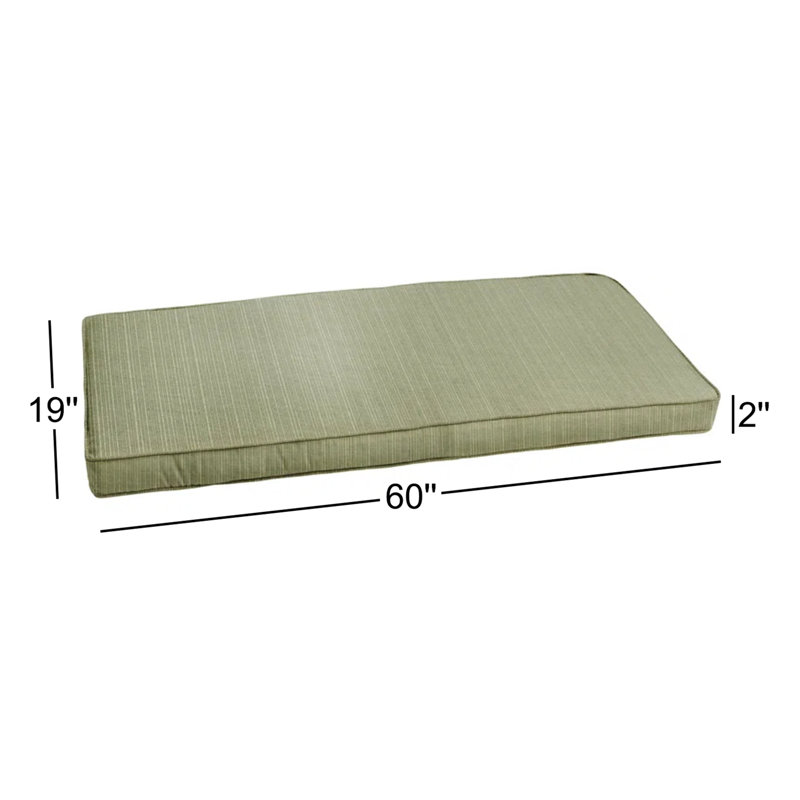 Coussin de banc d'extérieur en Sunbrella Osprey, 60" W x 19" D, Sunbrella - toile vert forêt