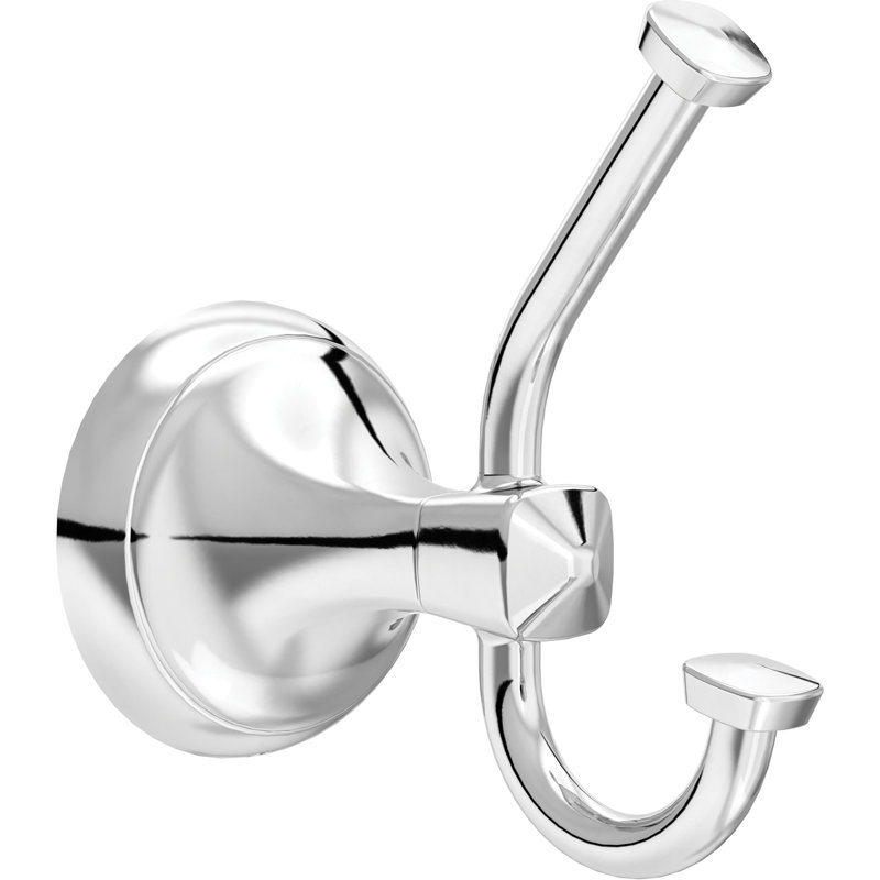 Esato Double Towel Hook Bath Hardware Accessory, Polished Chrome