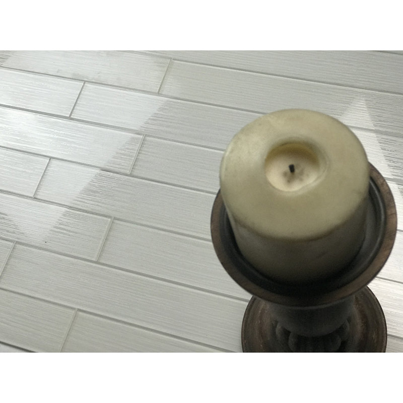 16" x 2" Glass Bullnose Tile Trim in White as Snow White