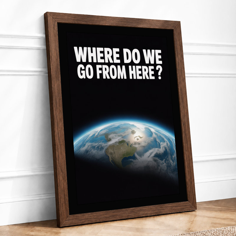 Earth In Question Typography - Print, A2 - 59.4 x 42.0 cm, Walnut