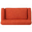 Deux chaises confortables en tissu avec boutons et bouleau brun, l 29,38 po x P 48,64 po x H 31,65 po, option de siège orange intrigant en orange, présentant des rouleaux d'accoudoirs subtils, revêtement, couleur des pieds, assemblage simple pour