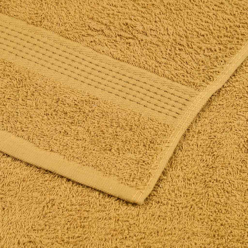 Rechell 100% Cotton Bath Towels - Set of 10, Gold