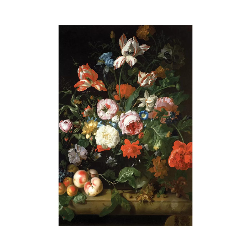 Still Life With Flowers by Rachel Ruysch - Wrapped Canvas Print, 66.04 cm H x 45.72 cm W x 3.175 cm D