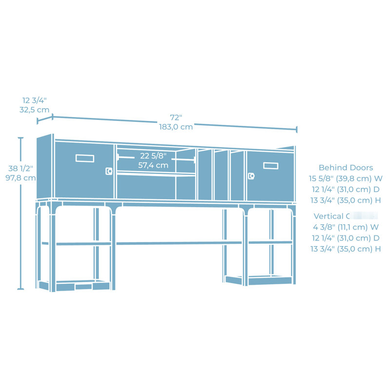 Avec une finition brune idéale pour les bureaux à domicile et les zones d'étude, de nombreuses portes de rangement dissimulées en métal, quatre bacs de rangement personnalisables, des dimensions compactes et un emplacement polyvalent, une installation rapide