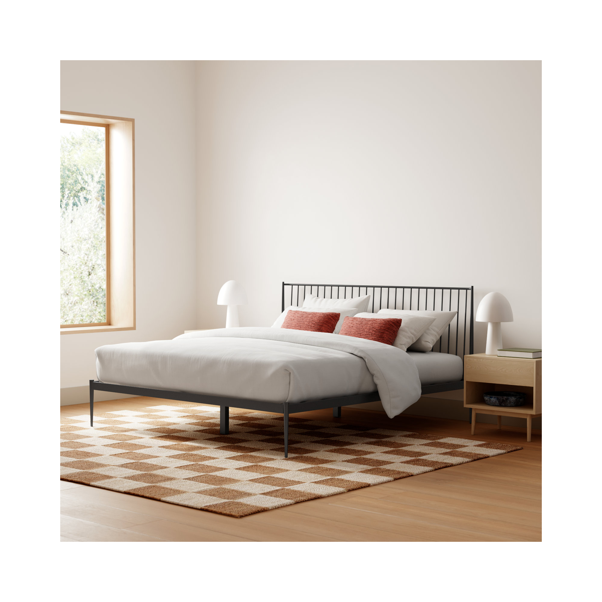 Aston Spindle Bed, King, Black