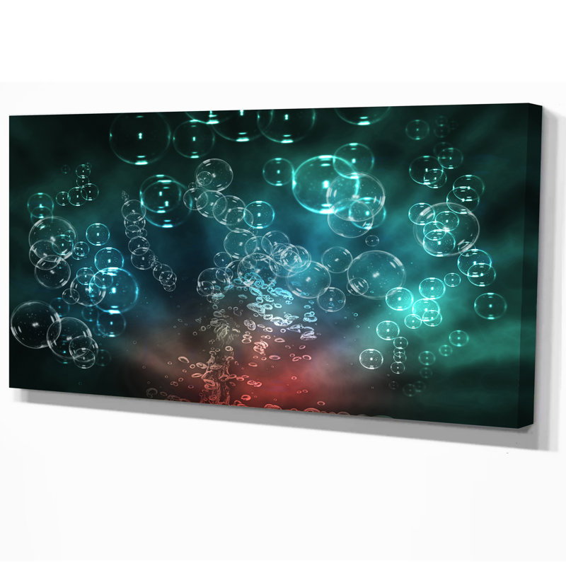 Impression d’art graphique sur toile tendue sous l’eau bubbles, H 16 po x l 32 po x P 1 po