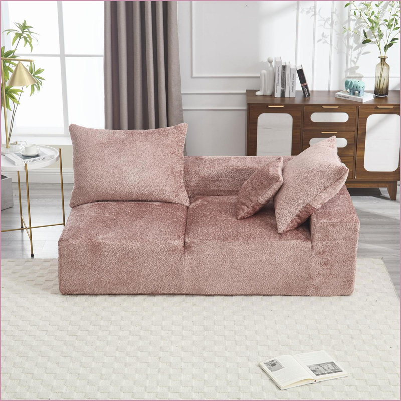 Canapés-lits en chenille de détente à 2 places Sofas Couches, petits espaces | Chenille | Rose