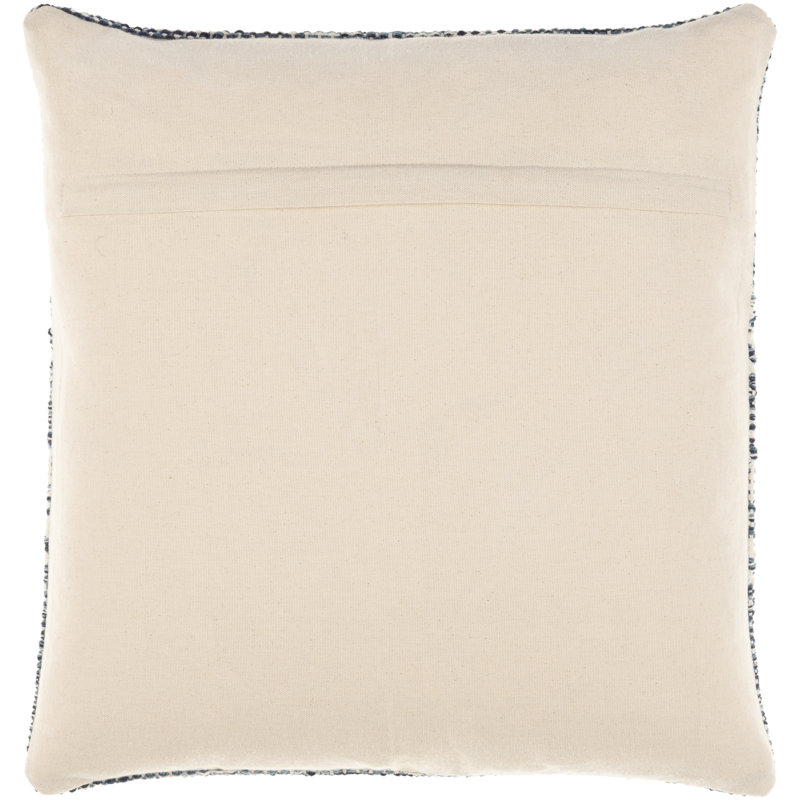Julian Geometric Cotton Throw Pillow, Navy, Polyester/Polyfill, 20" x 20"