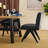 Leatherette Solid Back Dining Chair With V-Shaped Solidwood Legs-898416512-898416515