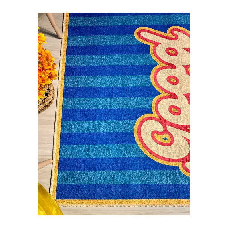 Tapis tissé bleu marine Mosso, 3 pi 11 po x 5 pi 11 po