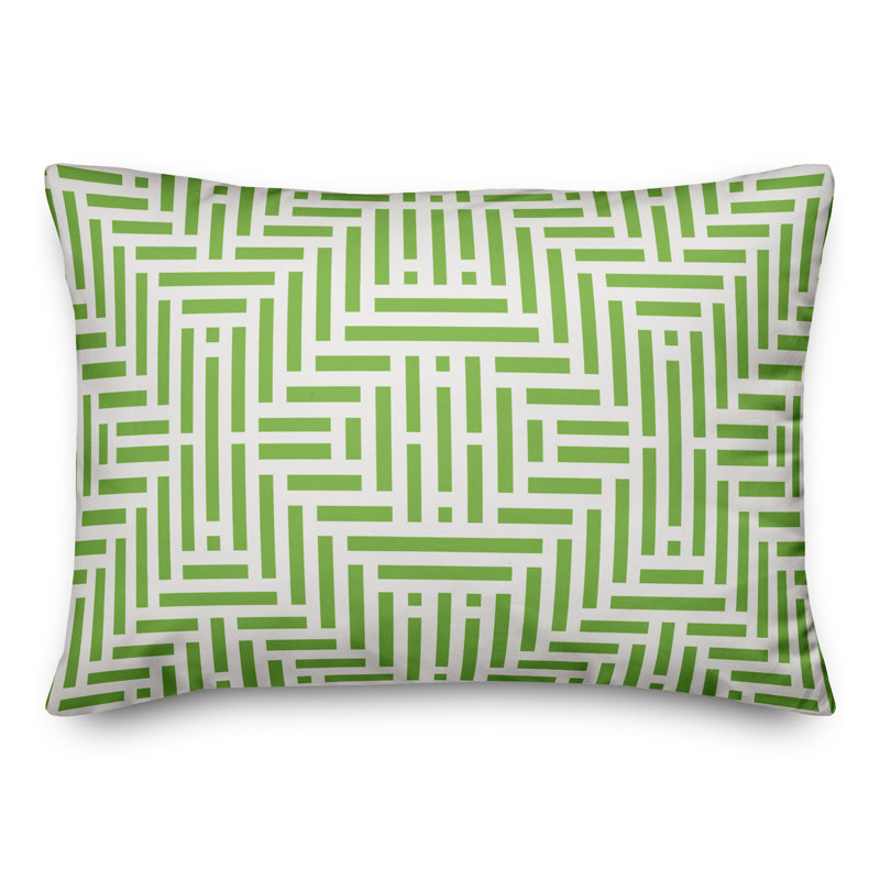  Coussin lombaire intérieur / extérieur Aztec Lime, Pas de bourre, Vert / crème