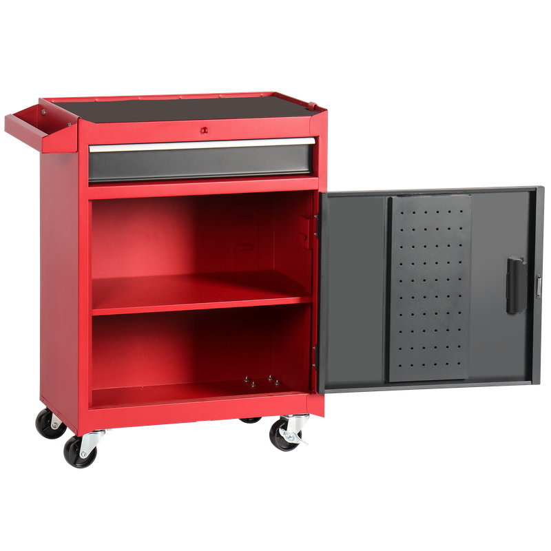 5-Drawer Rolling Tool Chest with Cabinet - Detachable & Multifunctional Storage Cart
