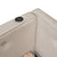 Lit plateforme tapissier taille avec port USB et gigogne taille, beige-1836693967
