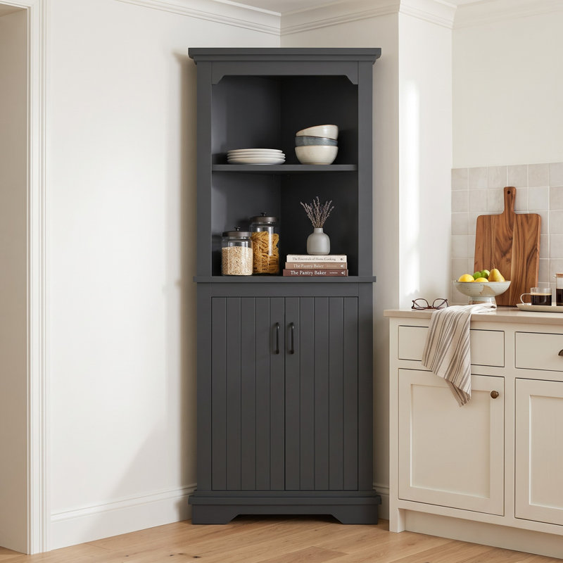 Garde-manger de coin 68,28 po, Noir