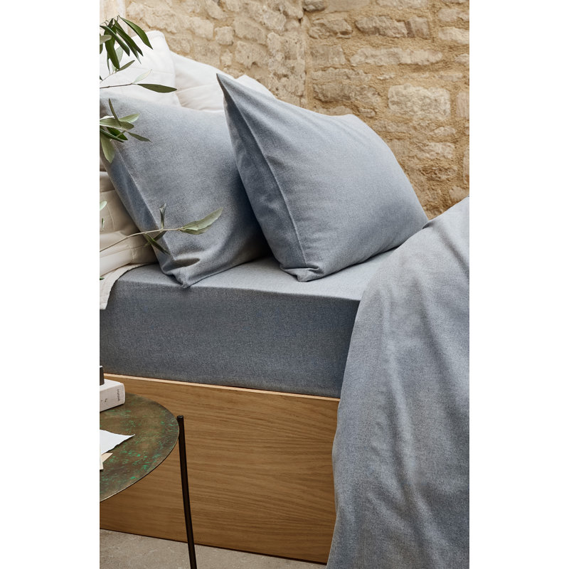 Flannel Marl Sheet Set, Full Sheet Set, Silver