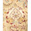 Tapis unique ivoire / rouge / beige noué à la main Vesa Mogul 6 pi 1 po x 6 pi 2 po
