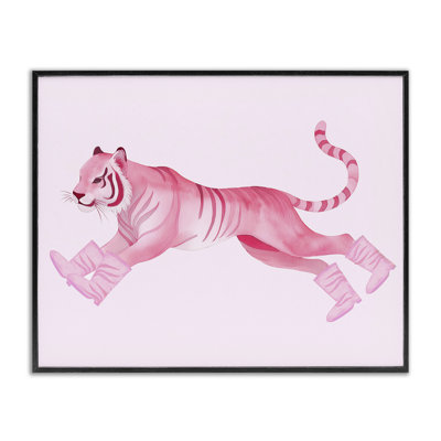 Tigre qui court en bottes, estampe numérique par Daphne Polselli