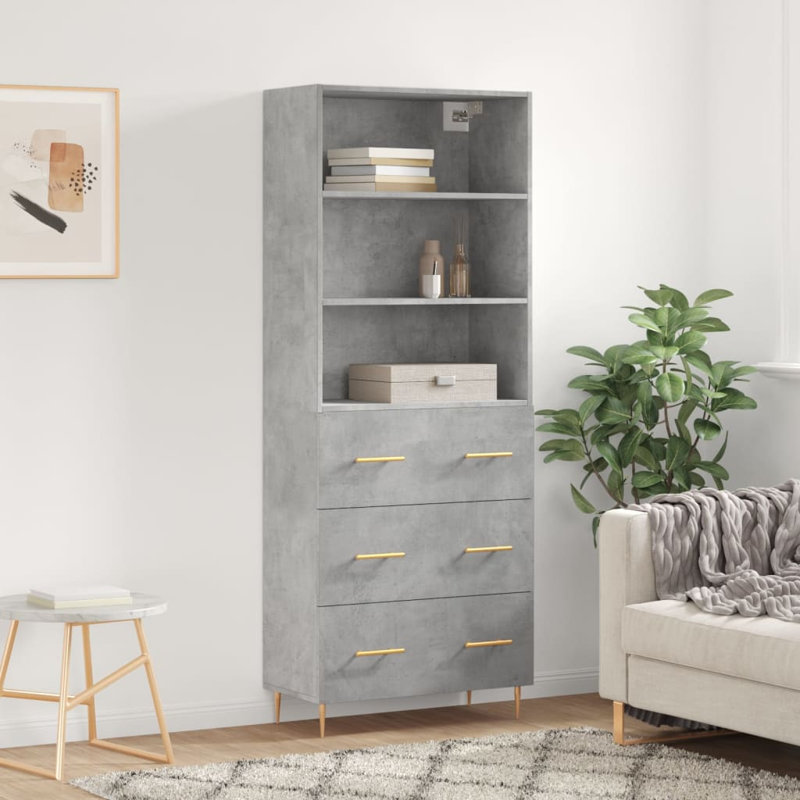 Berberia 69.5cm Sideboard, Concrete Grey