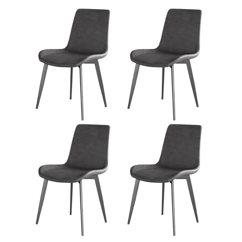 Chaises de salle à manger modernes sans accoudoirs gris minimaliste