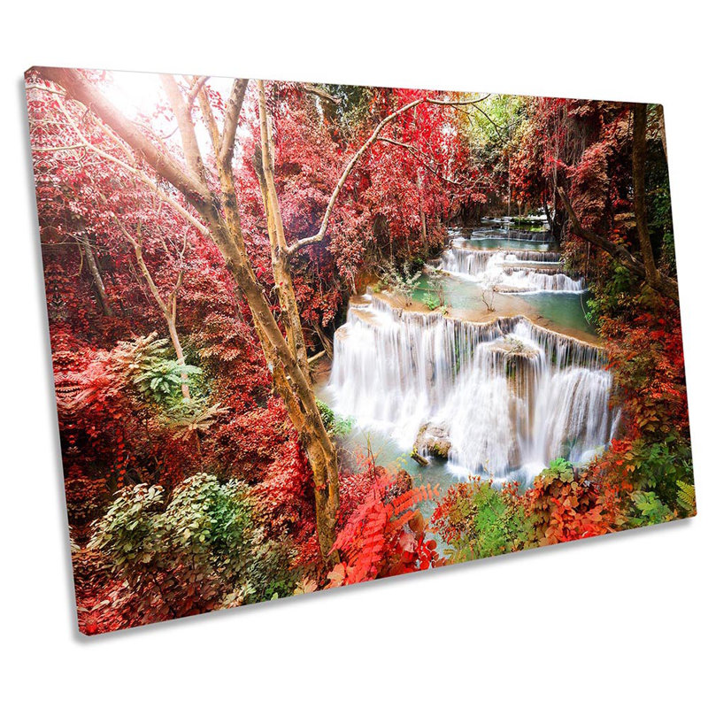 Red Tropical Landscape - Wrapped Canvas Print, 30.5cm H x 45.7cm W x 2cm D