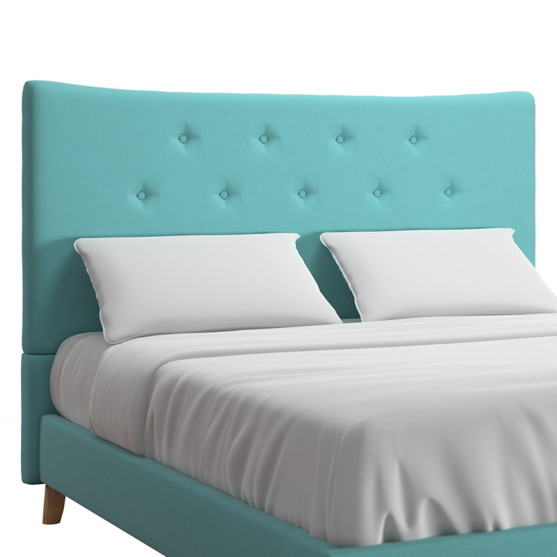 Stearns Upholstered Headboard, Cyan, Queen