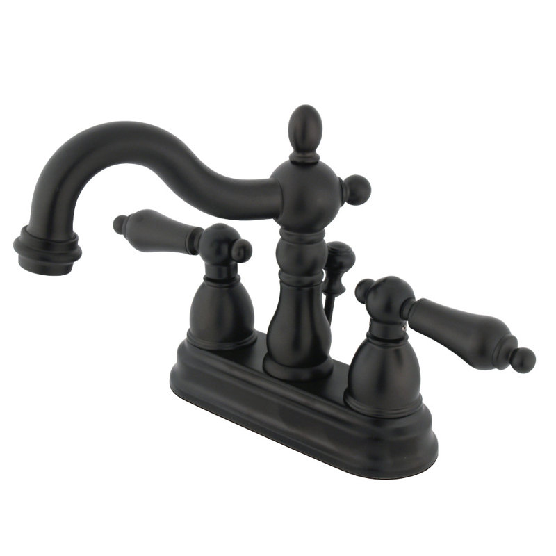 Robinet de salle de bain central à 4 poignées à fixation sur comptoir à 3 trous Kingston avec robinet escamotable en plastique Kingston
